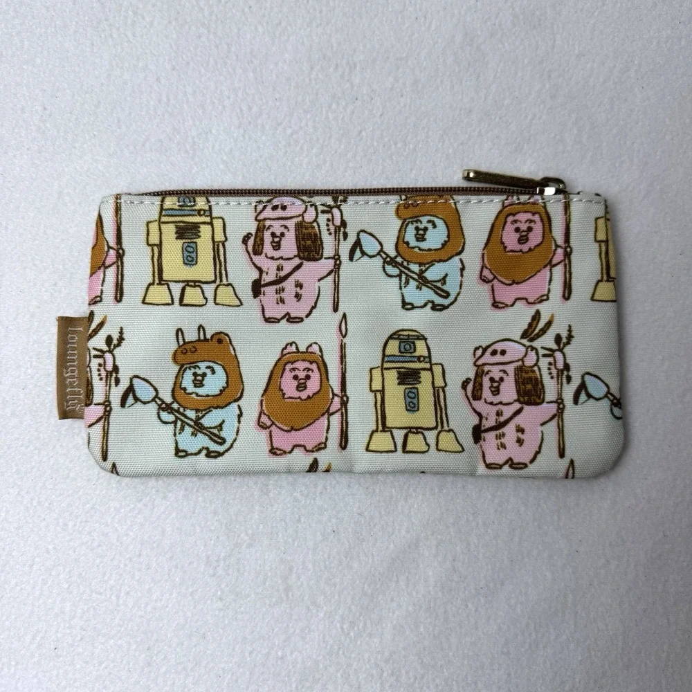 Star Wars Ewok Loungefly Nylon Zip Pouch Wallet Pencil Pastel Bag Disney